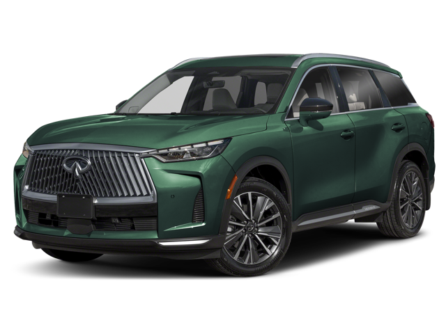 Green 2026 INFINITI QX60 facing left at dealership in Lexington, KY