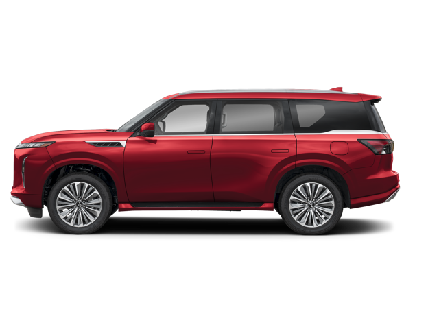 Red 2026 INFINITI QX 80 facing left