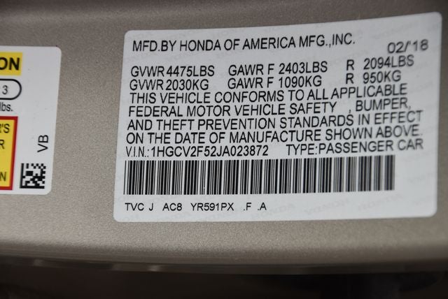 2018 Honda Accord EX-L 2.0T
