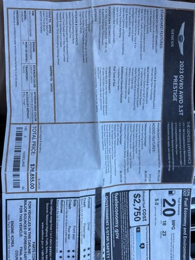 2023 Genesis GV80 3.5T